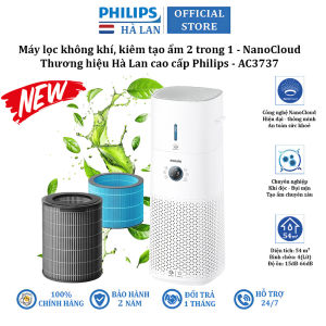 Máy lọc không khí kiêm máy tạo độ ẩm 2 trong 1 công nghệ hiện đại NanoCloud thương hiệu Philips AC3737/00 - Bảo Hành 2 Năm
