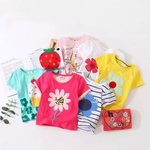 PAKET HEMAT Beli 4 GRATIS 1 - Kaos Anak Perempuan Lengan Pendek Baju Cewek Untuk Usia 6 Bulan Sampai 4 Tahun Motif Lucu Karakter Warna Cerah - Omahbayi Shop