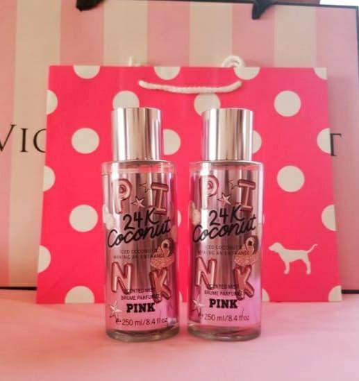 Pink Coconut Vs Pink Body Spray Victoria's Secret Pink 24K