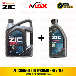 SK-ZIC 7 Liters X6000 15W-40 Synthetic Diesel Change Oil Bundle