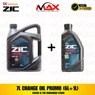 SK-ZIC 7 Liters X6000 15W-40 Synthetic Diesel Change Oil Bundle