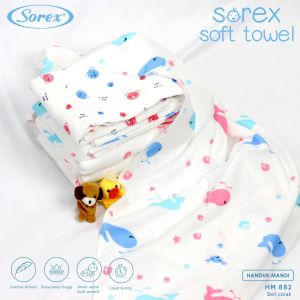 Sorex Handuk Mandi Bayi Dan Balita Lembut 100 % Katun Premium Daya Serap Tinggi Soft Towel HM 882