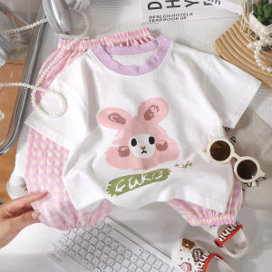 🎀🌞👧ชุดเสื้อกล้าม+กางเกงยาวเด็กหญิง ซัมเมอร์ 2025 🐇หมีโบว์ น่ารัก ผ้าฝ้ายสบายใส่ได้ทุกวัน
