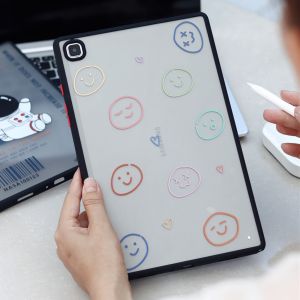HEXDRAGON Cartoon Shockproof Matte Acrylic Sturdy Transparent Cover Case for Samsung Tab S6 Lite S7 S8 A7 A7 Lite A8 Tablet Casing Back Cover Cute