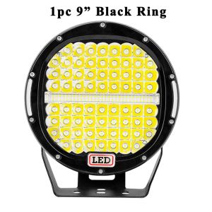 384W 2 Color 9 Inch Bright Offroad LED Work Light Yellow White 12V 24V For Car SUV Round Spotlight ATV 4wd 4x4 Boat Jeep