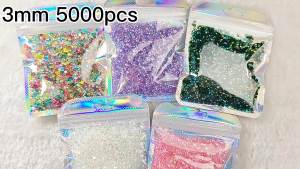 Transparent Colorful AB Resin Flatback Rhinestones Multi Size DIY Nail Art Decor Beads