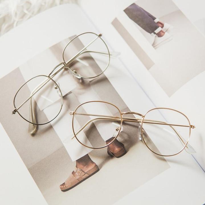 Retro Designer Metal Zero Diopter Eyewear Upscale Round Glasses Frame Optical Plain Myopia Frame Mirror Unisex Eyeglasses Lazada PH