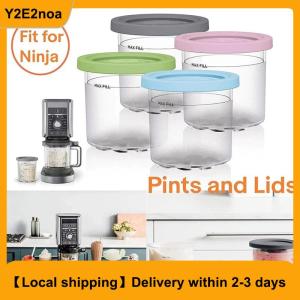 【Local shipping】 Ice Cream Pints Cup For Ninja Creamie Ice Cream Maker Cups Reusable Can Store Ice Cream Pints Containers With Sealing