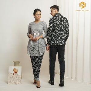 Nusa Kebaya Setelan Kebaya Couple Kemeja Batik Lengan Panajang Baju Couple Pasangan Kebaya Couple