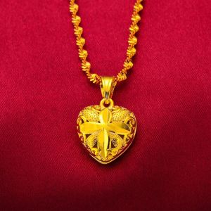 FORGE GOLD 916 Korean Gold Bangkok Womens Necklace Peach Heart Murah Budget Bajet