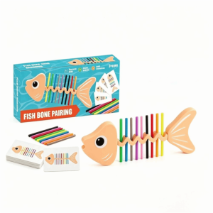 MMLUCK 18 que màu Đồ chơi giáo dục Montessori Cấu trúc xương cá 30 thẻ học nhanh Đồ chơi rèn luyện vận động tinh Đồ chơi giáo dục sớm Thiết Kế Câu Đố Trò chơi ghép màu Quà tặng trẻ em