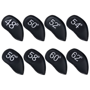 8pcs PU Leather Golf Iron Club Head Cover Wedges Iron Club Protective Headcover Putter Protector Golf Supplies