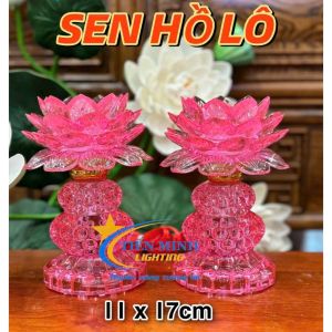 Giao màu ngẫu nhiên - Đèn led sen hồ lô cao 17cm bông sen đổi màu dùng để bàn thờ ông bà gia tiên