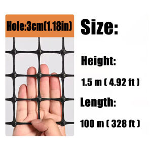 100M Plastic Chicken Fence Mesh Outdoor Protective Net for Poultry Breeding Orchard Garden & Balcony Use