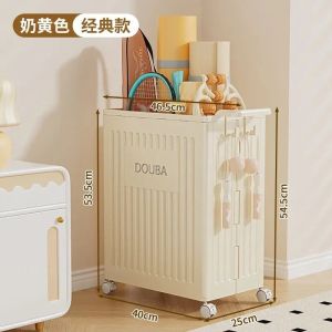 IGDL Foldable yoga mat storage  grocery container home folding storage laundry basket with wheels shelf storage  for and clothes organizer organizer Storage Cart