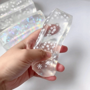 GOXBERK Dải dài Đồ chơi bóp mềm hình bông tuyết dài Tăng chậm Bông tuyết Đồ chơi có độ nảy chậm. Đồ chơi giảm căng thẳng Mềm mại Đồ chơi bóp Quà tặng cho trẻ em
