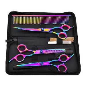 PROMO KNIFEZER Gunting Rambut Super Tajam 1 set Lengkap Stainless Gunting Sasak flat melengkung