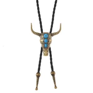 เนคไท Bolo คาวบอยพังค์โบโลตะวันตกหินละเอียดอ่อนสลักเสน่ห์ด้วยคอเสื้อแบบคาวบอยพังค์สำหรับเสื้อยีนส์