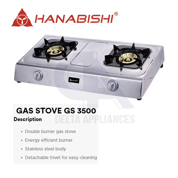 Hanabishi GS 3500 Double Burner Gas Stove Lazada PH