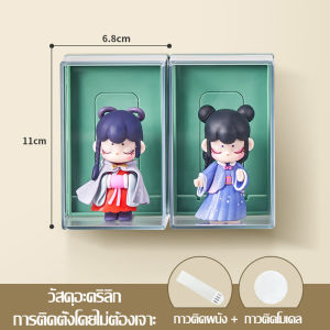 กล่องโชว์โมเดลติดผนัง ขนาด 11 x 6.8 cm กล่องเก็บตุ๊กตา ตู้โชว์แต่งบ้าน กล่องใส่โมเดลอะคริลิคใสแยกตัว เก็บอาร์ททอย ตุ๊กตา popmart art toy เสียบการ์ดได้