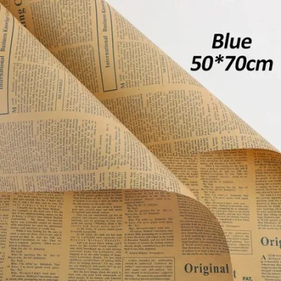 20PCS Flower Packaging Material Kraft Paper English Newspaper Bouquet Gift Wrapping Paper
