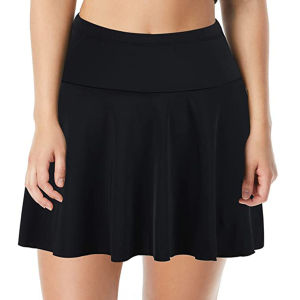 Womens Middle Waist Swim Skirt Tummy Control Swimwear Bikini Bottom Swimsuit Bottom #Y1711B