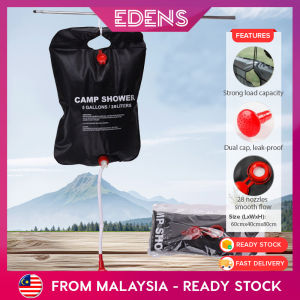 EDENS 20L Shower Bag Camping Water Bag Heated PVC Waterproof Storage Water Bag Outdoor Equipment Camp Beg Mandi Lipat Tenaga Suria Untuk Perkhemahan - Fulfilled by Edens