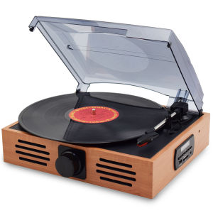 LoopTone 33/45/78 Speed Bluetooth USB Turntable Players Vinyl LP Record Phono Player w/2 3W Built-in Speakers 45 RPM Adaptor AUX in Support FM Radio USB Recorder RCA Line-out AC220-240V
