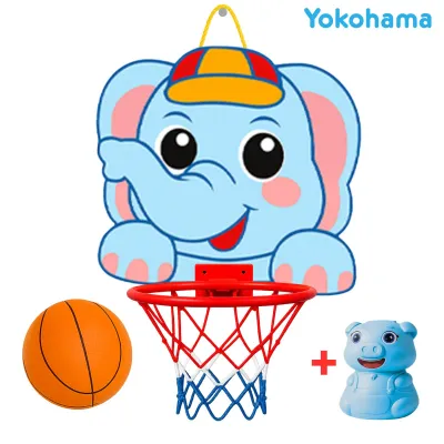 Japan Yokohama Kids Mini Basketball Hoop Set Wall and with Stand Mounted Tiger and Other Characters Durable Backboard Indoor and Outdoor with Ball
