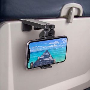 Universal in Flight Airplane Phone Holder Mount. Hands Free Viewing with Multi-Directional Dual 360 Degree Rotation. Pocket Size Must Have Airplane Travel Essential Accessory for Flying