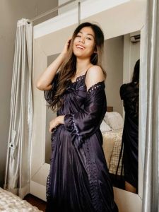 Kimono Tidur Hst - Elegant look ( Authentic Dark Blue ) `` Two-piece set