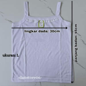 Kaos Singlet Anak Perempuan Remaja Putih Renda