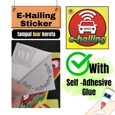 (Ready Stock) 2pcs E-Hailing Sticker for Car (15cm x 15cm) - Windscreen Cermin Pelekat E Hailing Kereta JPJ Grab Lalamove Driver Maxim Airasia Ride Without With Glue Inside Outside