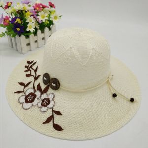 MARINI Wide Brim Womens Sun Hat UV Protection Flower Printed Fishermans Hat Fashion Lightweight Straw Hat Summer Outdoor