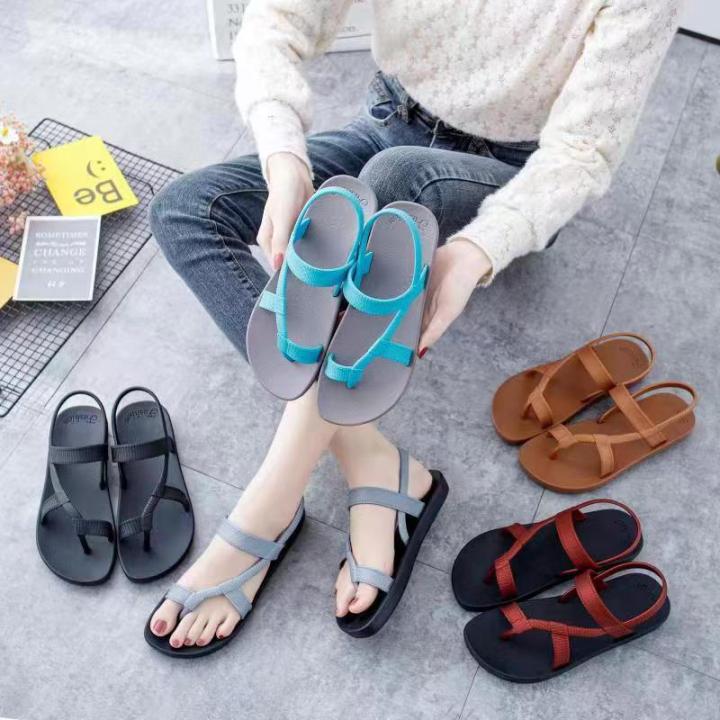 Thailand fashion rubber sandals women's summer flat bottom travel vacation  beach sandals