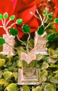 German Silver Style Tulsi Plant with Decorative Brindavan Base | Traditional Pooja Décor & Return Gift (Pack of 1 Pc | Size - 3 Inches)