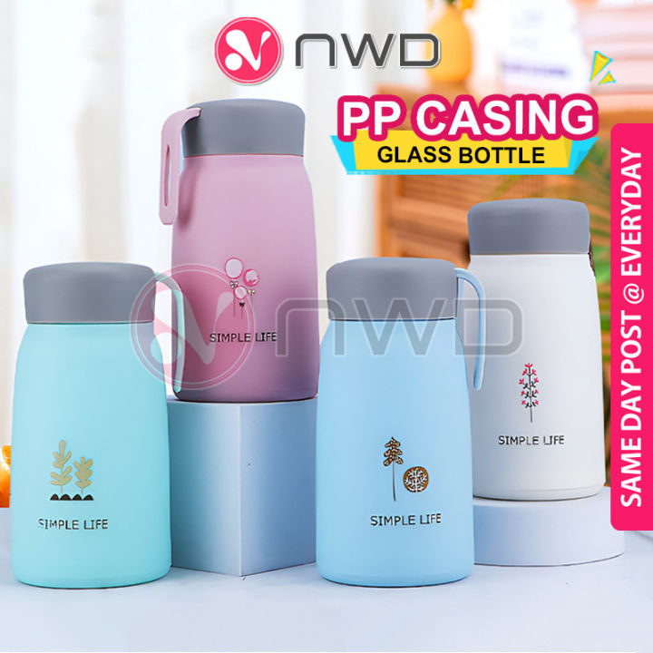 𝗖𝗢𝗢𝗟 𝗚𝗨𝗔𝗥𝗗 》 360ml Mini Bottle Glass Water Tumbler Mug Portable Kids ...