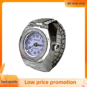 ✨QK shop✨ Vintage Rings Punk Quartz Watch Rings for Couple Women Man Hip Hop Cool Elastic Stretchy Watch Finger Rings Individuality Hip-hop Accessories