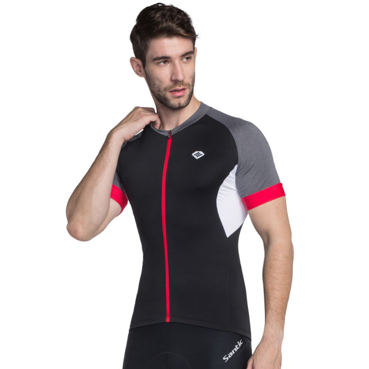 Santic Men Cycling Jersey Bicycle Jersey Powerband Short Sleeve