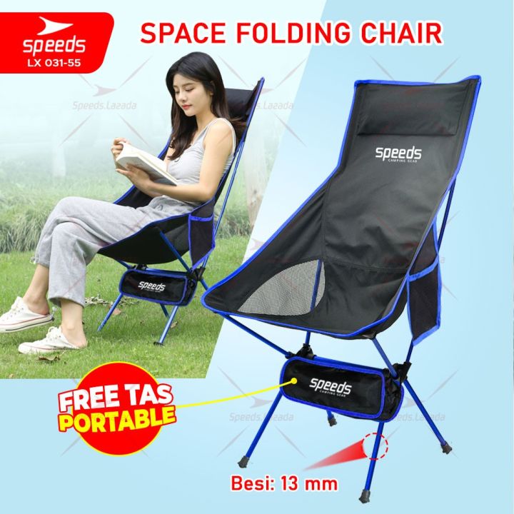 SPEEDS Kursi Lipat Camping Foldable Chair Piknik Aman Hiking Mancing ...