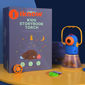 I know Story Projection Torch with Night Light Kids Sleep Stories Flashlight Luminous Toy Animal Slide Show 8 Fairy Tales Movies 64 Slides Great Educational Handed Toy Gift for Toddler Boys and Girls
