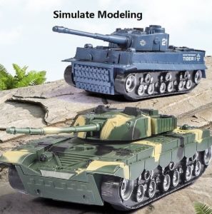 1:32 RC Simulation Remote Battle Tank Military Control Car Toy For Kid Vehicles With Light & Sound Effect Kids Best Toys Gift Mainan Budak儿童遥控坦克车 (3250)