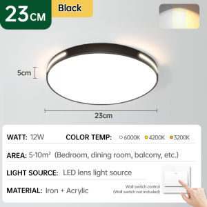 GOGEOUS Nordic ceiling lights modern design tri colors ceiling light with remote control Home Lighting Led Surface Mounted ceiling lamp led lights for room at night ceiling lights for Bedroom Living Room Corridor Light Balcony