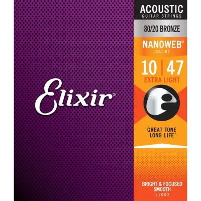 Elixir Guitar Strings 11027 11052 16027 16052 Acoustic Guitar Strings Wood Guitar Brass Strings Phosphor Bronze Strings