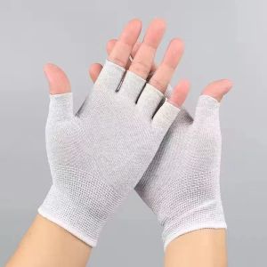 Carbon Fiber Fingerless Compression Gloves Ease Muscle Tension Cycling Gloves Fitness Gloves Relieve Hand Discomfort