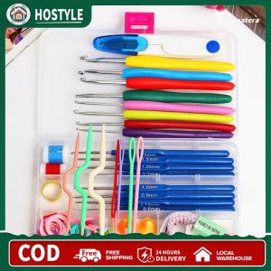 Premium 16-Size Crochet Hook Kit with Comfortable Grip for Crochet Knitting and Crafting Supplies
