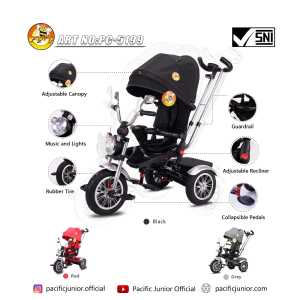 Sepeda bayi roda 3 Stroller lipat Tricycle