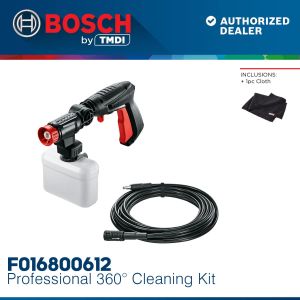 BOSCH Professional 360 Cleaning Kit Sprayer Gun with Soap Bottle Extension Hose & Microfibre Cloth for Aquatak Pressure Washer F016800612
