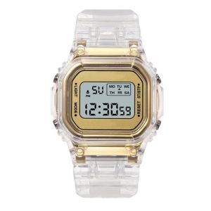 Fashion Watch Women Men Gold Casual Transparent Digital Sport Watches Lovers Gift Clock Children Wristwatch Female Reloj Mujer