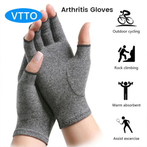 VTTO 1 Pair Compression Arthritis Gloves Wrist Support Cotton Joint Pain Relief Hand Brace Women Men Therapy Wristband